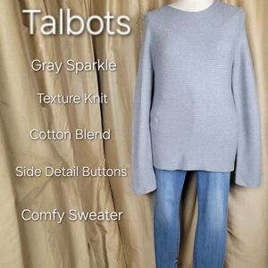 Talbots Gray Sparkle Knit Women's Sweater